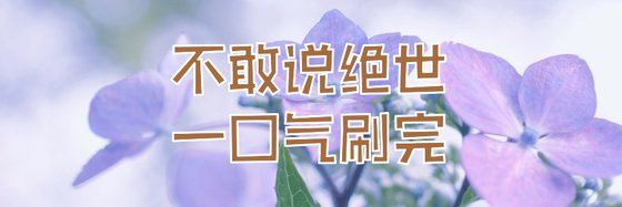 不敢说绝世，一口气刷完